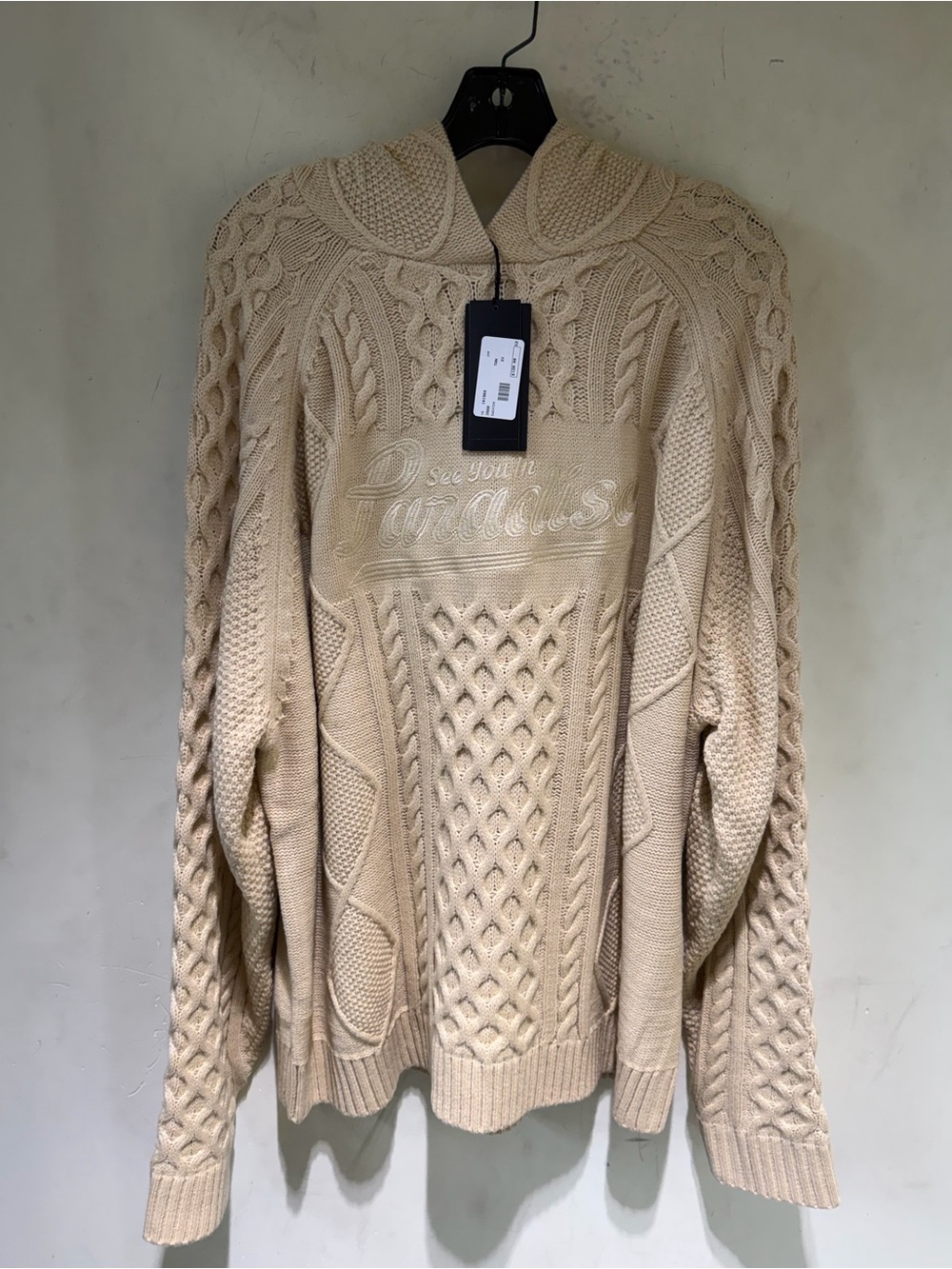 Black Label Cream Cable-Knit Turtleneck Sweater